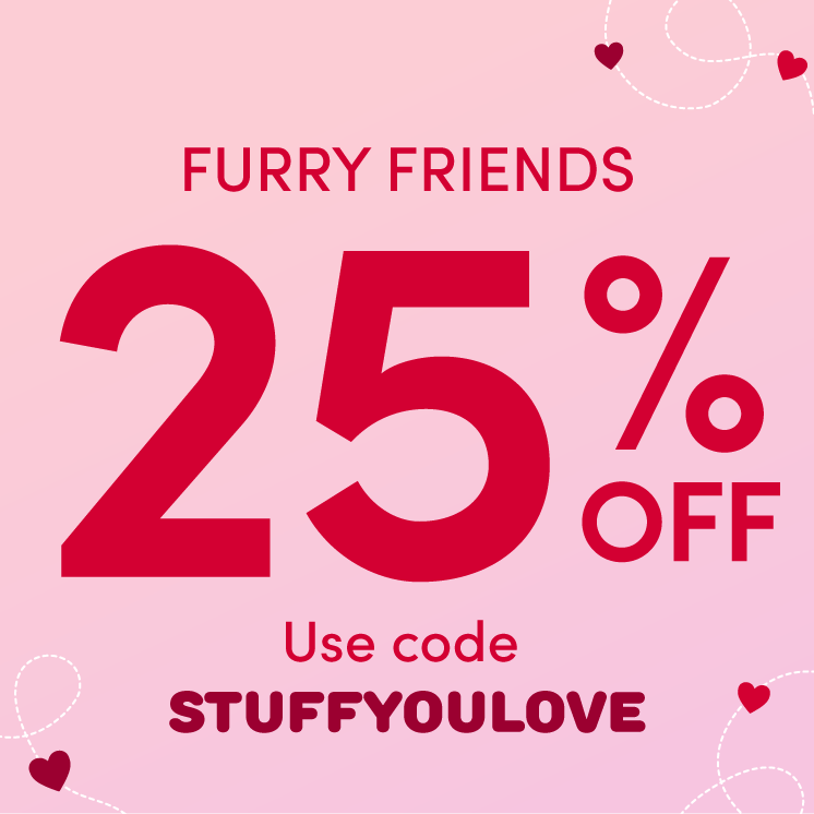 25% off Furry Friends with code STUFFYOULOVE